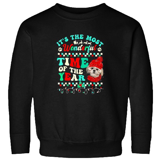 Shih Tzu Pet Its The  Wonderful Time Of The Year Sweatshirts