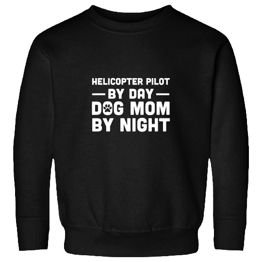 Helicopter Pilot By Day Cat Mom By Night Sweatshirts