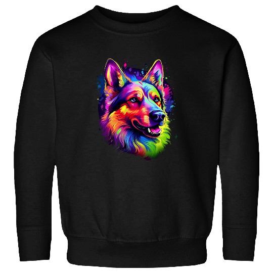 German Shepherd Pet Splash Art Dogs Sweatshirts