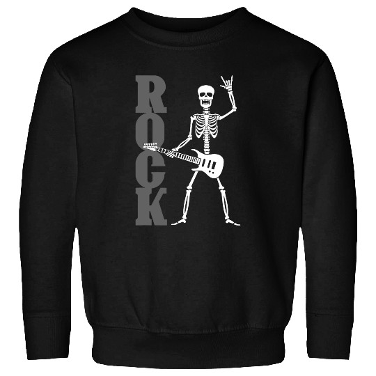 Funny Guitar Rock Guitar Skeletons Rock And Roll Music Band Men Boys Sweatshirts