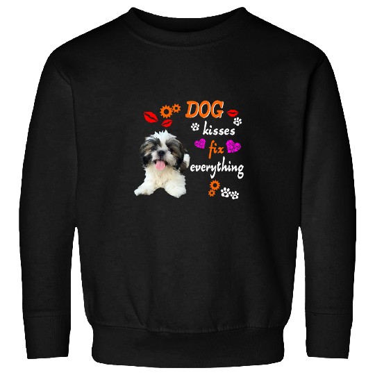 Shih Tzu Pet Kisses fix everything cute Sweatshirts