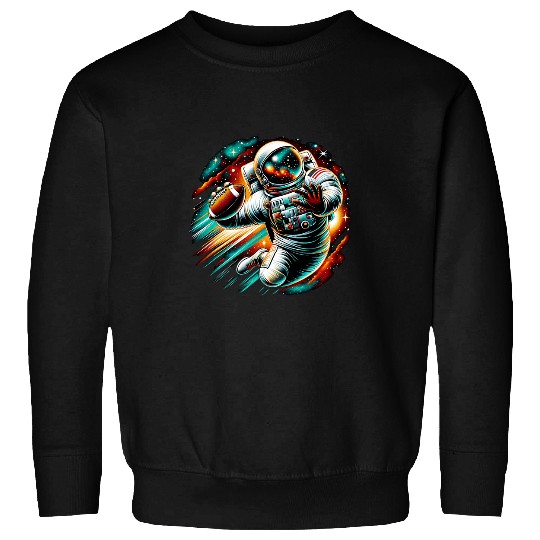 Sport American Football Space Quarterback Astronaut For Football Player Kid Adults Sweatshirts