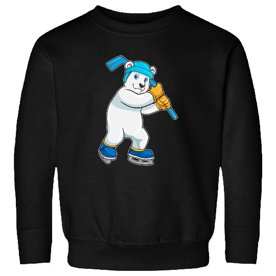 Sport Hockey Funny Bear Polar bear Ice hockey Ice hockey stick Sports Cute Bears Sweatshirts