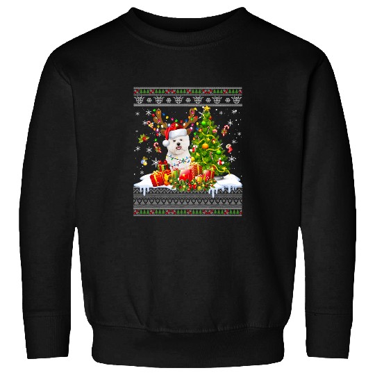 Bichon Pet Frise Funny Christmas Lights Bichon Frise Funny xmass Ugly Sweater Sweatshirts