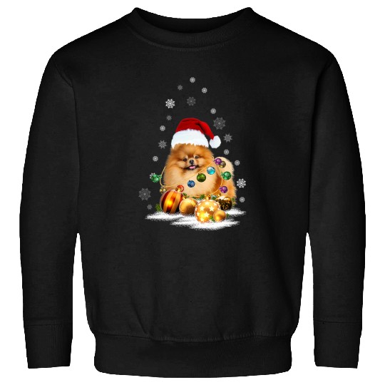 Pomeranian Pet Lights Christmas Matching Family 3 Sweatshirts