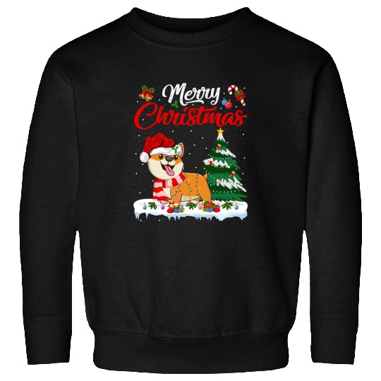 Corgi Pet Dog Lover xmass Lighting Merry Christmas 396 Sweatshirts
