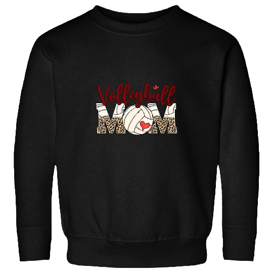 Sport Volleyball Leopard Volleyball Mom Women Mother Mom Ball Sport Sweatshirts