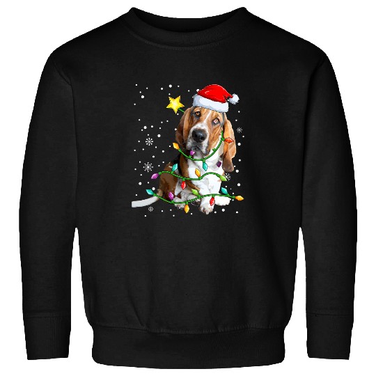 Basset Hound Pet 1st Christmas Tree Ornament Basset Hound With Lights Sweatshirts