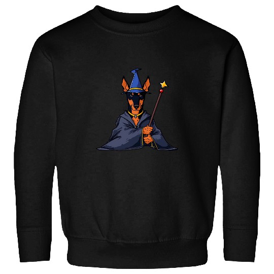Doberman Pet Pinscher Wizard Funny Dog Magic Sweatshirts