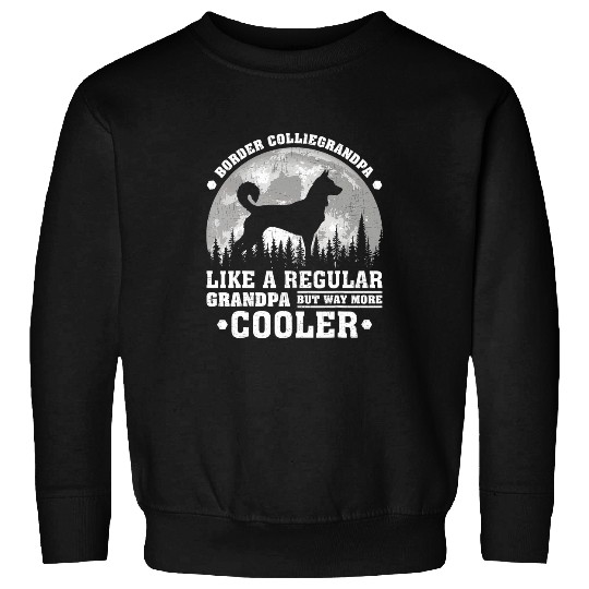 Border Collie Pet Mens Vintage Retro Funny Border Collie Grandpa Fathers Day Sweatshirts