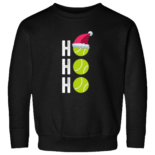 Sport Tennis Player Christmas Funny Santa Hat Holiday Ho Ho Ho Sweatshirts