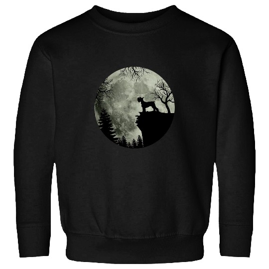Schnauzer Pet Under Moon Halloween Costume Sweatshirts