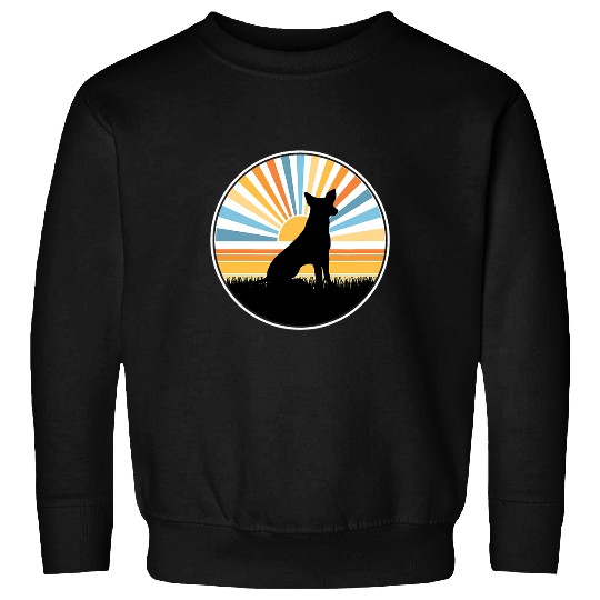 Rat Terrier Pet Mom Dog Dad Retro Sunset Pet Sweatshirts