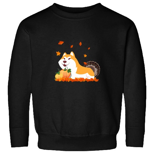 Akita Pet Funny Akita Turkey Costume Thanksgiving Gift Dog Sweatshirts