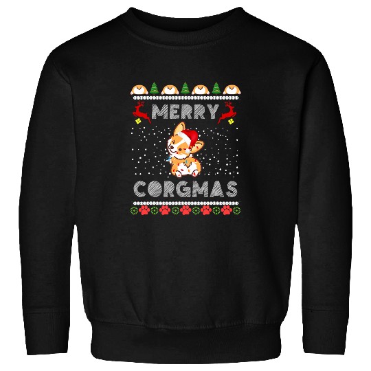 Corgi Pet Dog Merry Corgmas Santa Claus Corgi Ugly Christmas Sweater 190 Sweatshirts