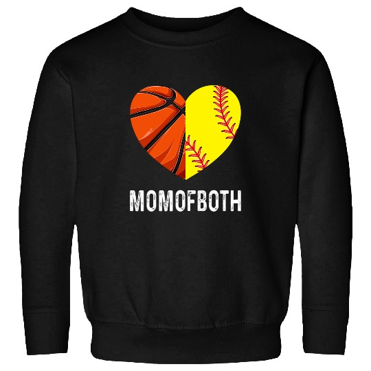 Sport Basketball Softball Mom of Both Sweatshirts
