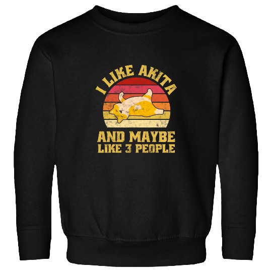 Akita Pet Funny Pets Animal Akita Inu Dog Lover Vintage Retro Sunset Dog Sweatshirts