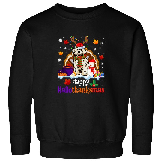 Maltese Pet Hallothanksmas Halloween Thanksgiving Maltese Sweatshirts