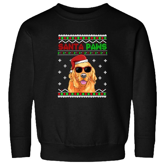 Golden Retriever Pet Funny Goldie Santa Paws Christmas 238 Sweatshirts