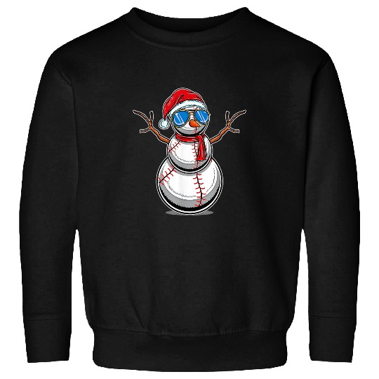 Sport Baseball Christmas in July Summer Baseball Snowman Party Gift Sweatshirts