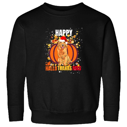 Golden Retriever Pet Halloween Christmas Funny HalloThanksMas 98 Sweatshirts