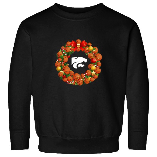 Sport Basketball Kansas State Wildcats Christmas Basketball Wreath Sweatshirts