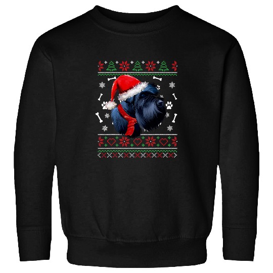 Schnauzer Pet Ugly Sweater Christmas Giant Schnauzer Santa Hat Pajama xmass Sweatshirts