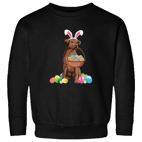 Pug Pet Cute Easter Chocolate Lab Easter Pug Dog Happy Easter Sweatshirts