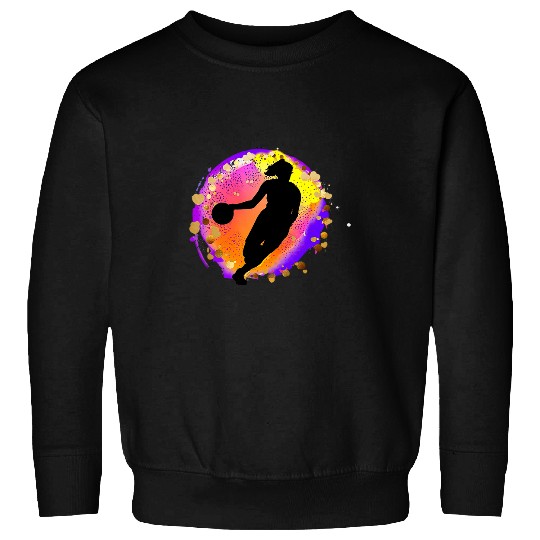 Sport Basketball Girls Basketball Player Team Coachs Sunset Colors Pink Orange Sweatshirts