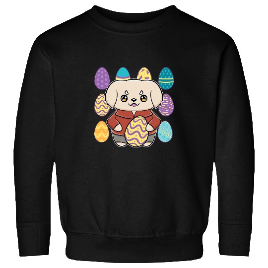 Golden Retriever Pet Anime Dog Easter Egg Hunt Sweatshirts