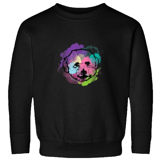 Bichon Pet Frise Lover I Splash Art Bichon Frise Sweatshirts