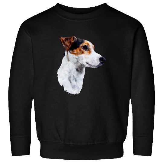 Jack Russell Pet Watercolour Jack Russel Terrier Cute Puppy Dog Painting Sweatshirts