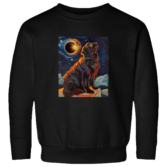 Newfoundland Pet Total Solar Eclipse Newfoundland Dog 4 Sweatshirts