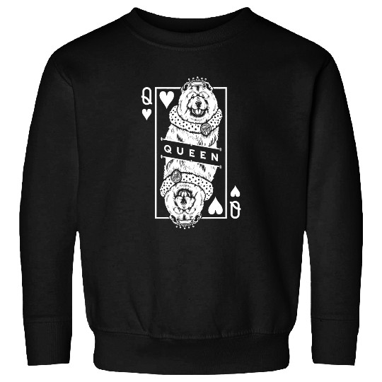 Chow Chow Pet Queen Of Hearts Funny Dog Lover Card Pop Art Sweatshirts
