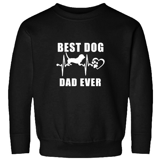 Basset Hound Pet bests Dog Dad Ever Basset Hound Dog Heartbeat Paw Lover Sweatshirts