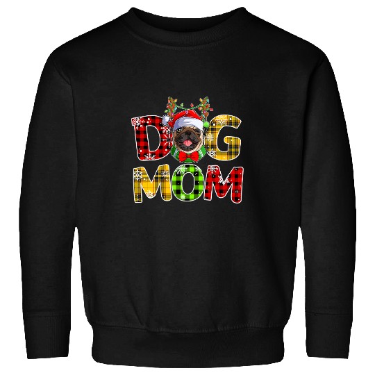 Pug Pet Dog Mom Buffalo xmass Reindeer Horn Christmas Costume 189 Sweatshirts