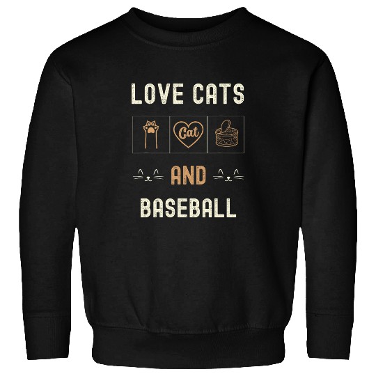 Sport Baseball Cat Lover Cats And Baseball Kittens Pet Men Women Sweatshirts