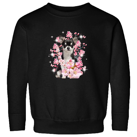 Chihuahua Pet Japanese Cherry Blossom Sakura Flower Sweatshirts