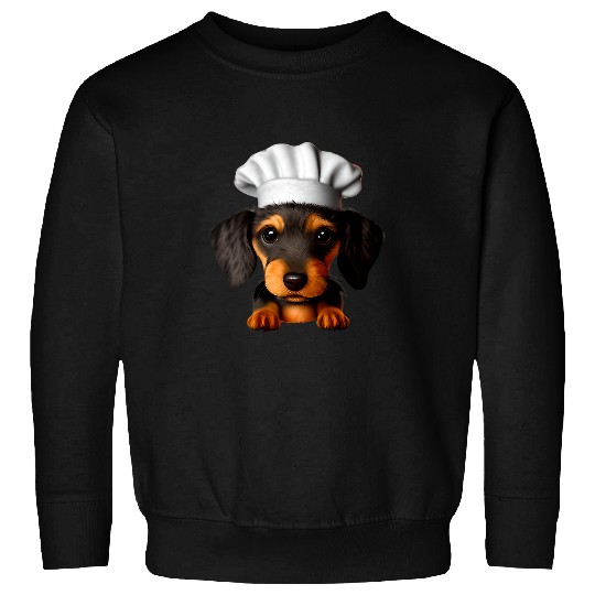 Dachshund Pet Wearing Chefs Hat Dog Holder Gastronome Dogs Sweatshirts
