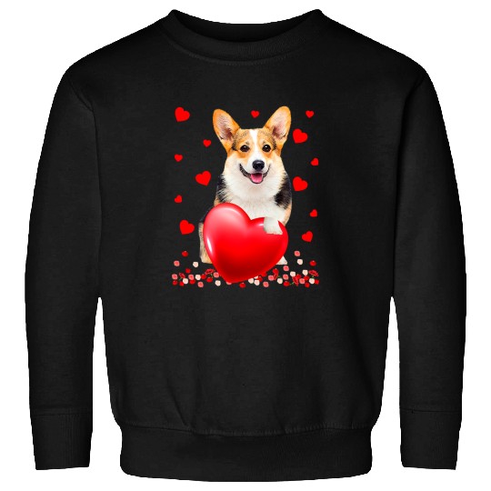 Corgi Pet Dog Cute Love Hearts Corgi Valentines Puppy Lover 52 Sweatshirts