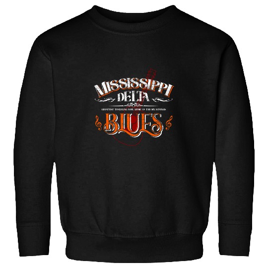 Funny Guitar Mississippi Delta Blues Guitar Vintage Music Sweatshirts