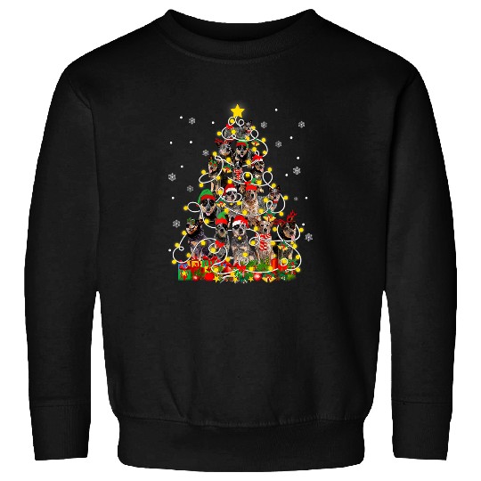 Australian Cattle Pet Christmas Lights Funny xmass Tree Dog Lover25 Sweatshirts