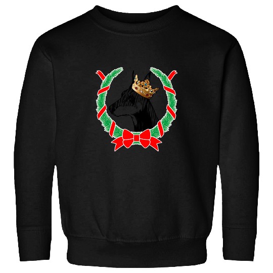Doberman Pet Pinscher Wearing Crown Christmas Sweatshirts
