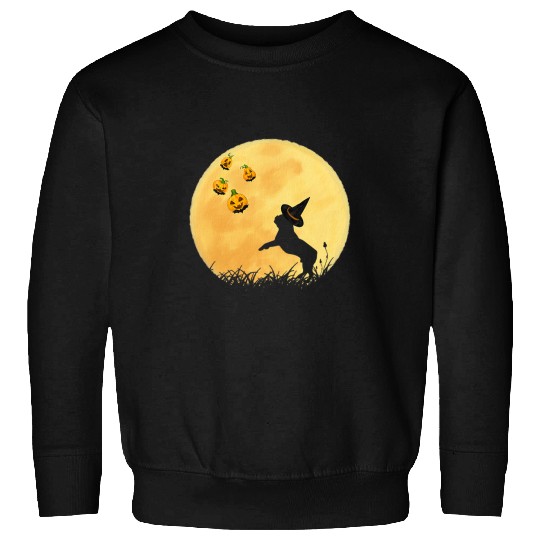 French Bulldog Pet With Witch hat Pumpkin Bat Moon Halloween Sweatshirts