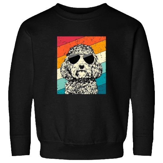 Cockapoo Pet Goldendoodle Retro Vintage Cockapoo with Sunglasses Doodle Sweatshirts