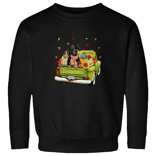 Dachshund Pet Happy Fall Yall On Truck Pumpkin Fall Autumn54 Sweatshirts
