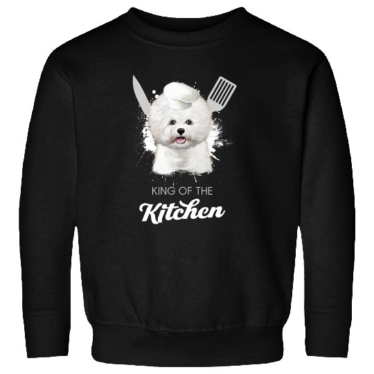 Bichon Pet Frise King of the Kitchen Funny Cooking Dog Chef Sweatshirts