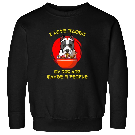 Bull Terrier Pet I Love My StafforShire Bull Terrier Japanese Ramen Noodles Sweatshirts