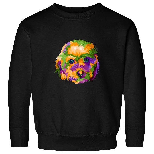 Poodle Pet Toy Poodle In Pop Art Illustration Sweatshirts