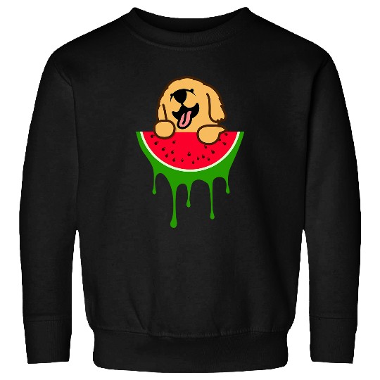 Golden Retriever Pet Watermelon Golden Retriever Dog Lover Summer Fruit Sweatshirts